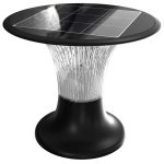 V-TAC LED ηλιακό φωτιστικό δαπέδου 15W 4000K+6000K με μαύρο σώμα και ανιχνευτή SKU23005