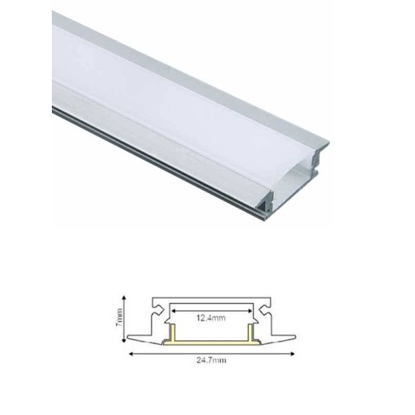 LED ΠΡΟΦΙΛ ΑΛΟΥΜΙΝΙΟΥ ΧΩΝΕΥΤΟ ΜΕ ΟΠΑΛ ΚΑΛΥΜΑ MINI ACA MODEL P108