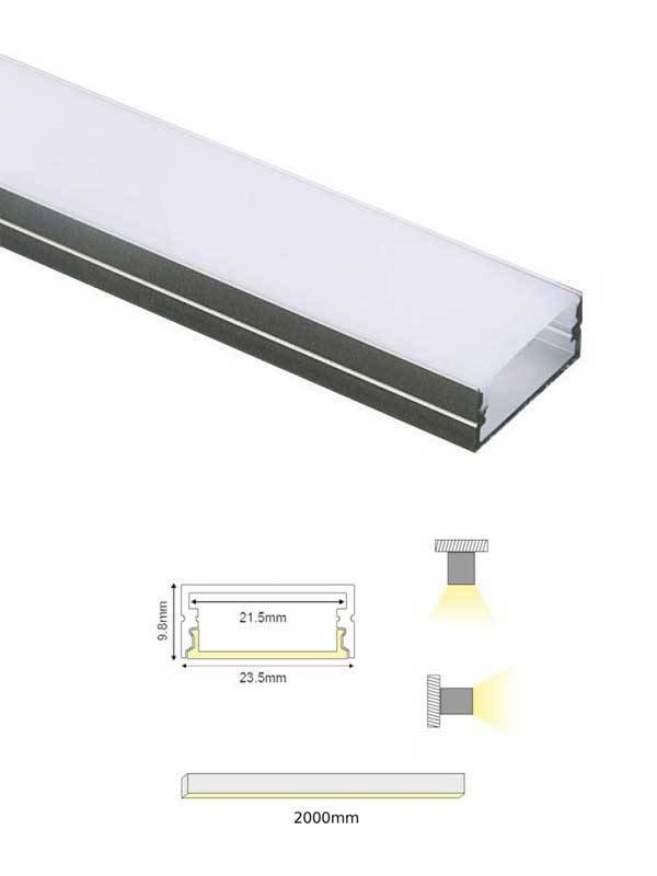 p117 LED ΠΡΟΦΙΛ ΑΛΟΥΜΙΝΙΟΥ ΜΕ ΟΠΑΛ ΚΑΛΥΜΑ NORM ACA MODEL P117