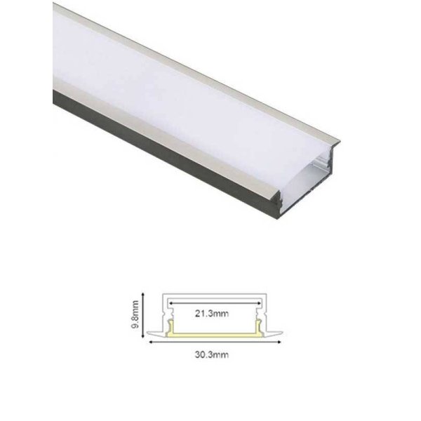LED ΠΡΟΦΙΛ ΑΛΟΥΜΙΝΙΟΥ ΧΩΝΕΥΤΟ ΜΕ ΟΠΑΛ ΚΑΛΥΜΑ NORM ACA MODEL P119