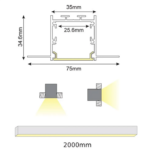 LATE MINI TRIMLESS ΠΡΟΦΙΛ ΜΕ ΠΟΛΥΚΑΡΒΟΝΙΚΟ ΟΠΑΛ ΚΑΛΥΜΜΑ ACA P235 - Image 2