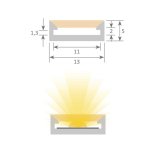 Λεπτό προφίλ σιλικόνης 13x5mm για τη μετατροπή ταινιών LED 8-10 mm σε αδιάβροχες ταινίες LED - IP65 - Image 2