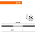 Γραμμικός προβολέας LED Τριφασικός 41W-66W ARENDAL | VOSSLOH DRIVER | OP 90º 150cm 5700K - Image 7