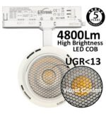 LED TrackLight Τριφασικό 40W-30W Λευκό ROME GxTronic Ρυθμιζόμενη γωνία 24º-60º UGR13 CCT - Image 3