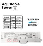 LED TrackLight Τριφασικό 40W-30W Λευκό ROME GxTronic Ρυθμιζόμενη γωνία 24º-60º UGR13 CCT - Image 5