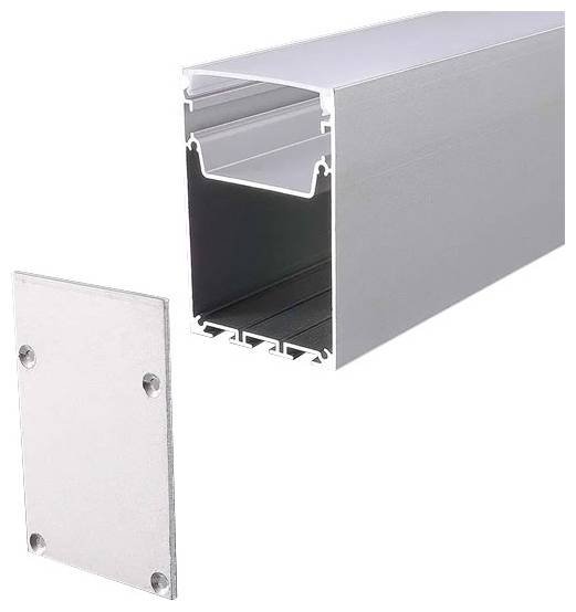 profil_alouminiou_gia_tainies_led_kremasto_2000x50x75mm_asimi_2872_v-tac V-TAC Προφίλ Αλουμινίου για Ταινίες LED Κρεμαστό 2000x50x75mm Ασημί 2872 - Image 1