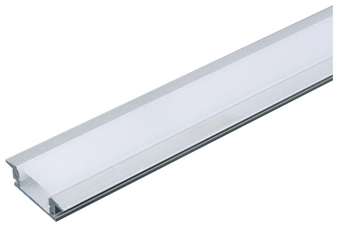V-TAC Προφίλ αλουμινίου για ταινίες LED χωνευτό 2000 x 24.7 x 7mm, με λευκό γαλακτερό κάλυμμα 3368 - Image 1
